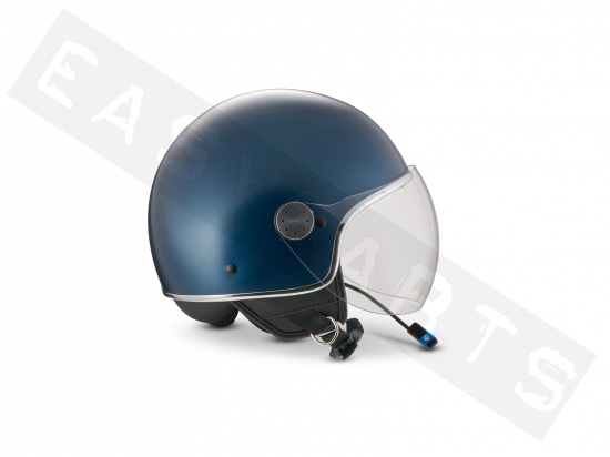 Helm Demi Jet PIAGGIO Mirror BT (Bluetooth) matt blau D12